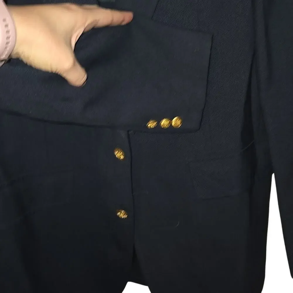 Vintage Palm Beach Med/Large High Quality Classic Black Blazer [0149]